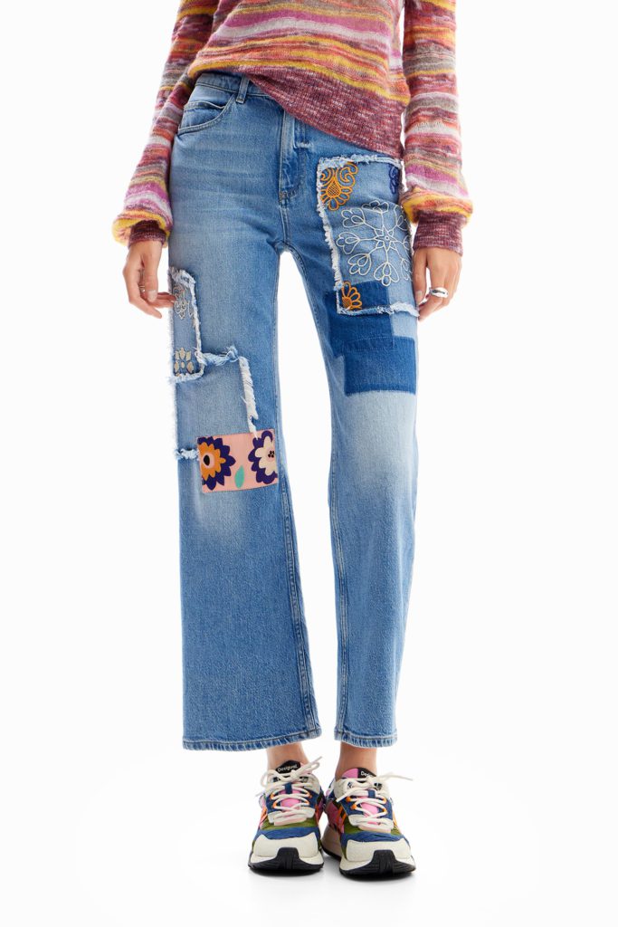 desigual short patchwork wide jeans 24wwdd97 5053 x 20 2